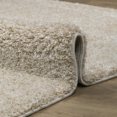 Российский овальный бежевый ковер лонж 41204